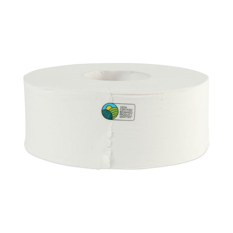 Boardwalk JRT Bath Tissue, Jumbo, Septic Safe, 2-Ply, White, 3.5" x 1,000 ft, 12 Rolls/Carton