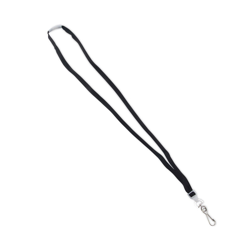 Advantus Recycled Breakaway Lanyard, Plastic J-Hook Fastener, 36" Long, Black, 10/Box
