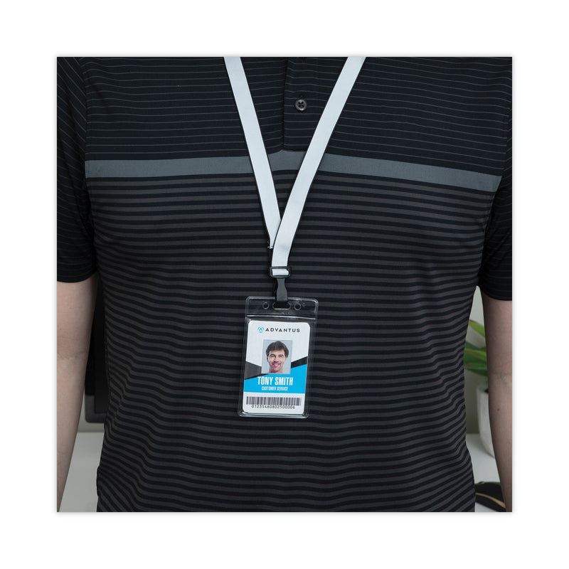 Advantus Deluxe Safety Lanyards, Metal J-Hook Style, 36" Long, Black, 24/Box