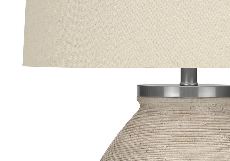 Lighting, 25'h, Table Lamp, Cream Concrete, Beige Shade, Contemporary