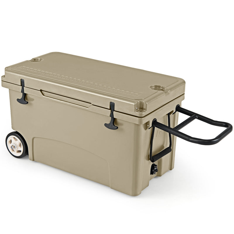 75 Quart Portable Hard Cooler with 6-Day Ice Retention and Wheels