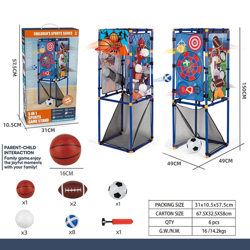 5-in-1 Basketball Shooting Stand Toy Set