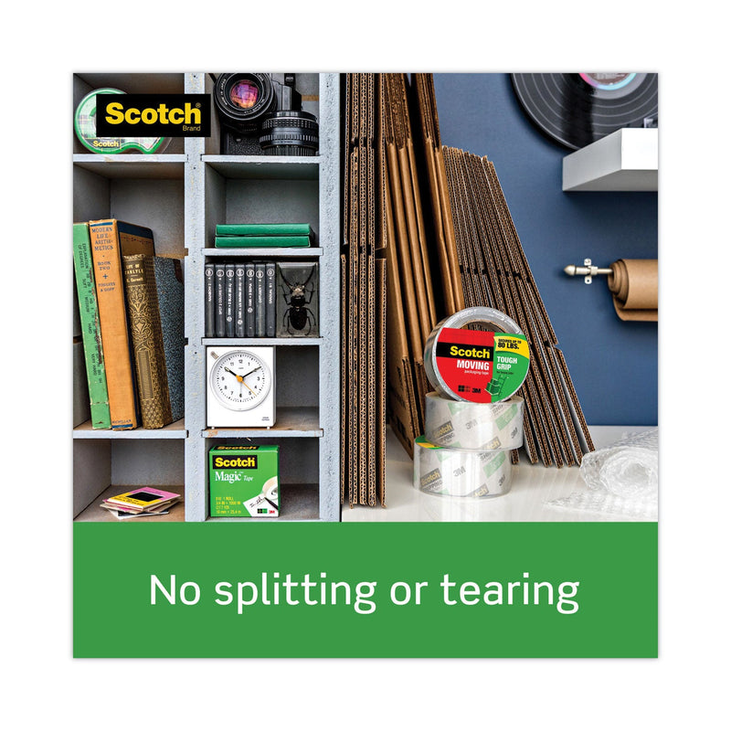 Scotch Tough Grip Moving Packaging Tape, 3" Core, 1.88" x 38.2 yds, Clear, 3/Pack