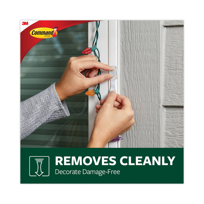 Command All Weather Hooks and Strips, Plastic, Cord Clips, 32 Clips and 36 Small Strips/Pack