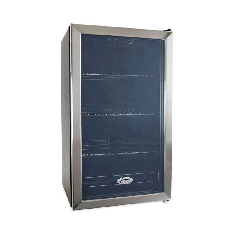 Alera 3.4 Cu. Ft. Beverage Cooler, Stainless Steel/Black