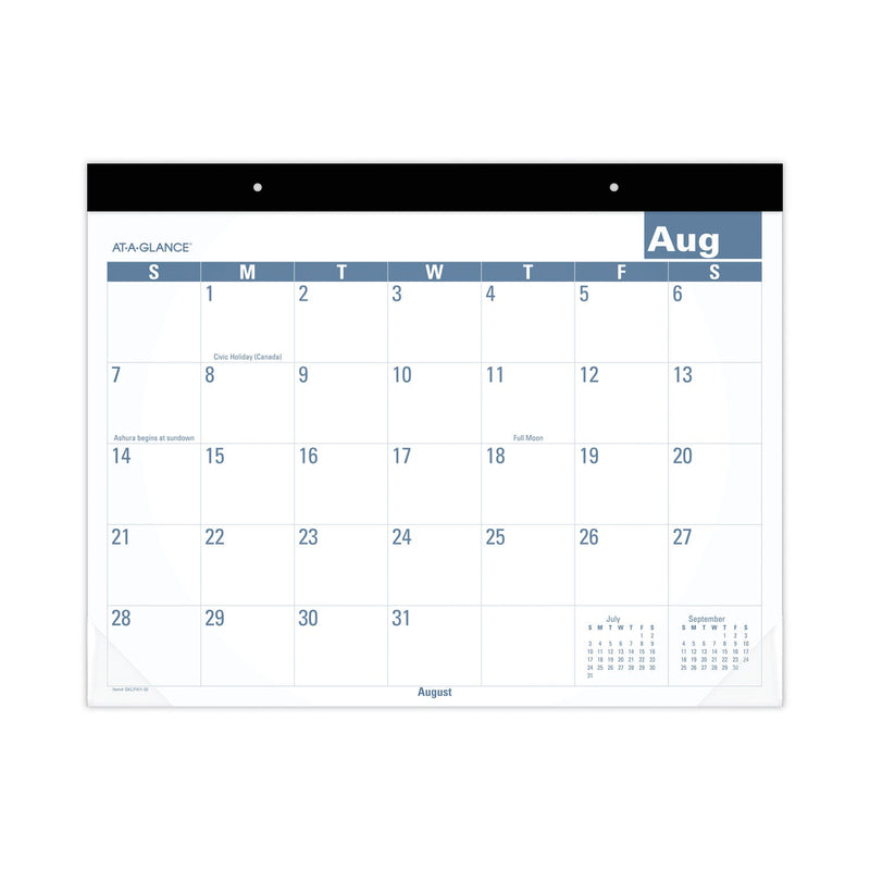 AT-A-GLANCE Academic Large Print Desk Pad, 21.75 x 17, White/Blue Sheets, 12 Month (July to June): 2022 to 2023