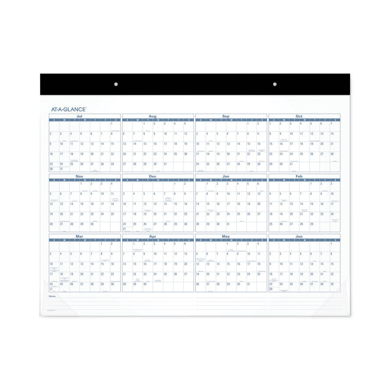 AT-A-GLANCE Academic Large Print Desk Pad, 21.75 x 17, White/Blue Sheets, 12 Month (July to June): 2022 to 2023