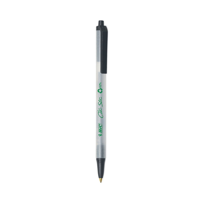 BIC ReVolution Ballpoint Pen, Retractable, Medium 1 mm, Black Ink/Semi-Clear Barrel, 48/Pack