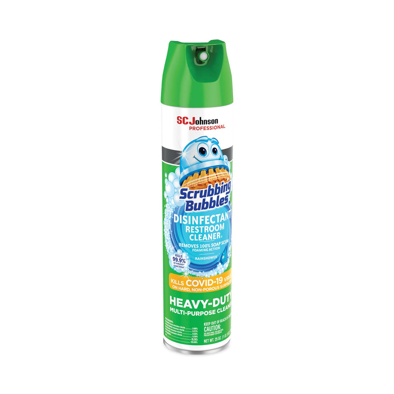 Scrubbing Bubbles Disinfectant Restroom Cleaner II, Rain Shower Scent, 25 oz Aerosol Spray, 12/Carton