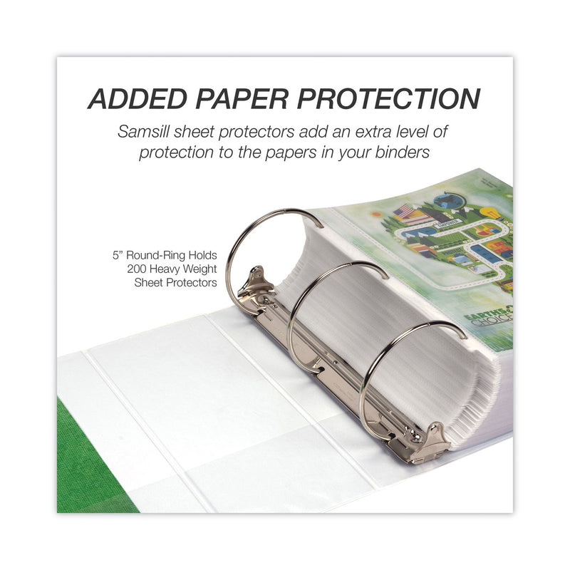 Samsill Earth's Choice Biobased Round Ring View Binder, 3 Rings, 5" Capacity, 11 x 8.5, White