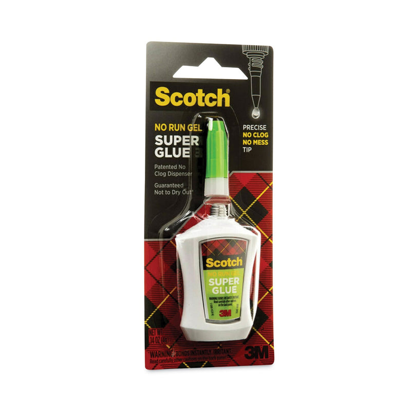 Scotch Super Glue No-Run Gel with Precision Applicator, 0.14 oz, Dries Clear
