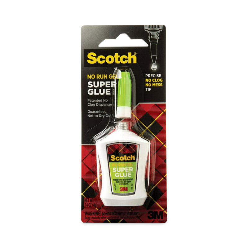 Scotch Super Glue No-Run Gel with Precision Applicator, 0.14 oz, Dries Clear
