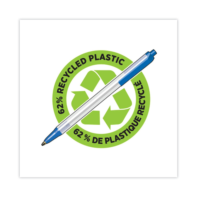 BIC ReVolution Ballpoint Pen, Retractable, Medium 1 mm, Blue Ink/Semi-Clear Barrel, 48/Pack