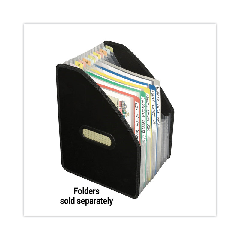 C-Line Vertical Expanding File, 10" Expansion, 13 Sections, 1/12-Cut Tabs, Letter Size, Black