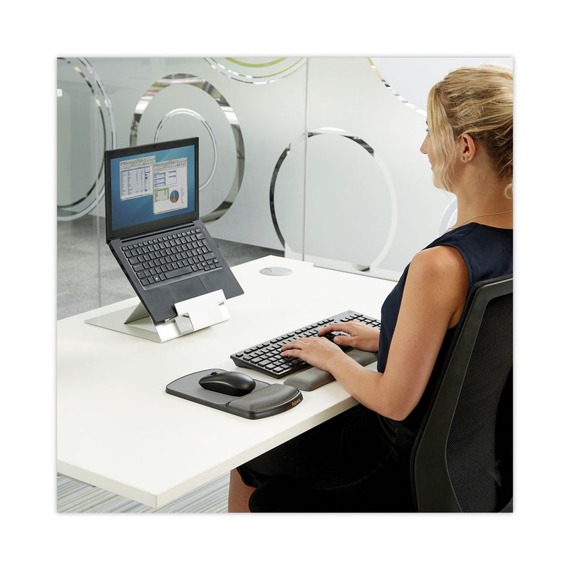 Fellowes Gel Mouse Pad with Wrist Rest, 6.25 x 10.12, Graphite/Platinum