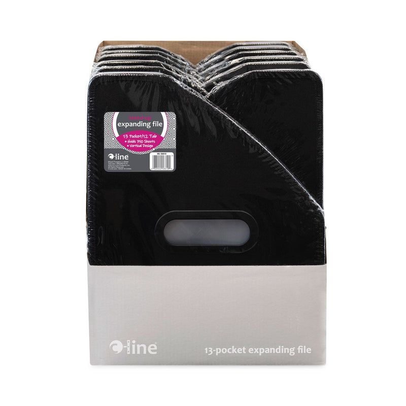 C-Line Vertical Expanding File, 10" Expansion, 13 Sections, 1/12-Cut Tabs, Letter Size, Black