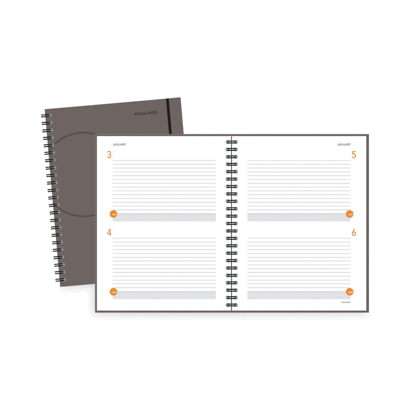 AT-A-GLANCE Plan. Write. Remember. Planning Notebook Two Days Per Page , 11 x 8.38, Gray Cover, Undated