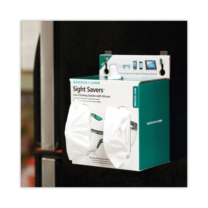 Bausch & Lomb Sight Savers Lens Cleaning Station, 16 oz Plastic Bottle, 6.5 x 4.75, 1,520 Tissues/Box