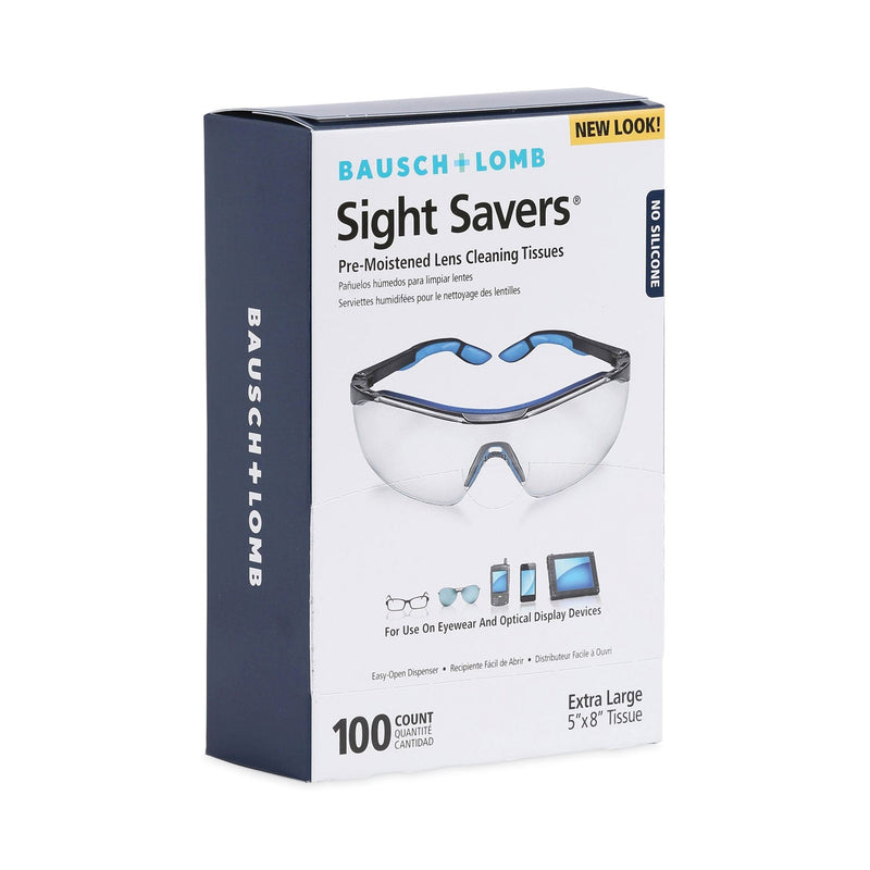 Bausch & Lomb Sight Savers Premoistened Lens Cleaning Tissues, 8 x 5, 100/Box, 10 Box/Carton