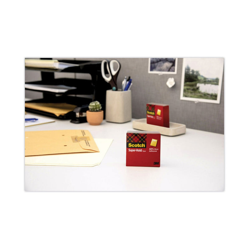 Scotch Super-Hold Tape Refill, 1" Core, 0.75" x 27.77 yds, Transparent, 6/Pack