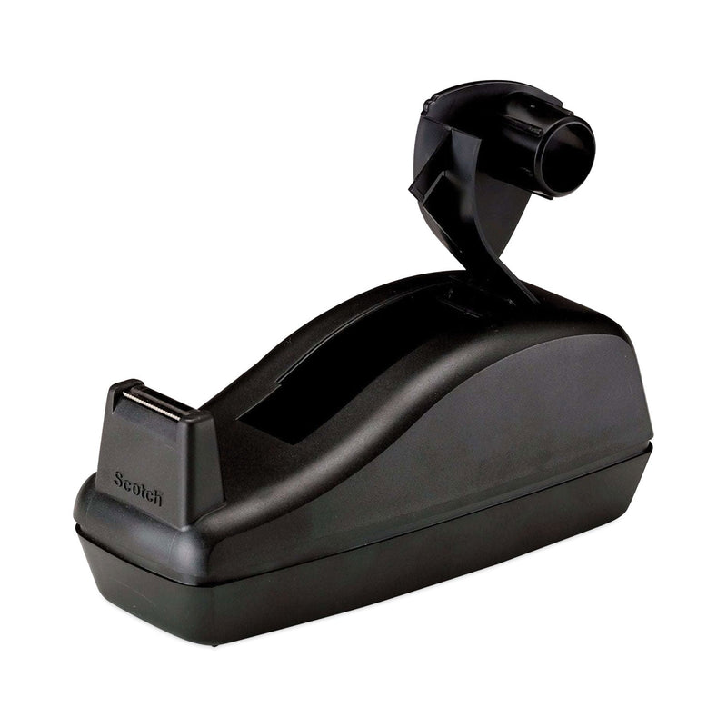 Scotch Deluxe Desktop Tape Dispenser, Heavily Weighted, Attached 1" Core, Black