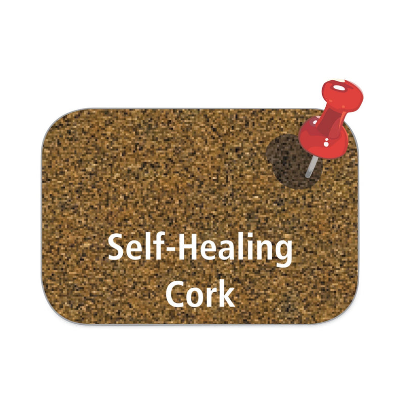 3M Cork Bulletin Board, 36 x 24, Aluminum Frame w/Mahogany Wood Grained Finish