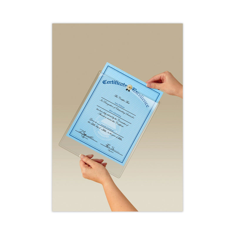 Scotch Display Pocket, Removable Interlocking Fasteners, Plastic, 8.5 x 11, Clear