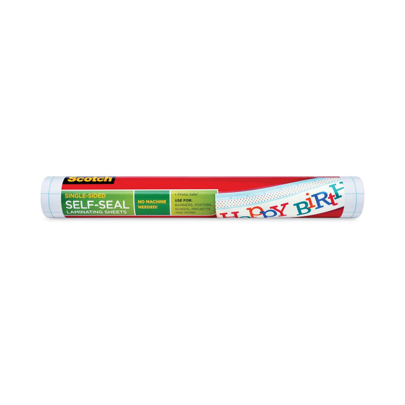 Scotch Single-Sided Self-Seal Laminating Roll, 9.5 mil, 16" x 10 ft, Gloss Clear