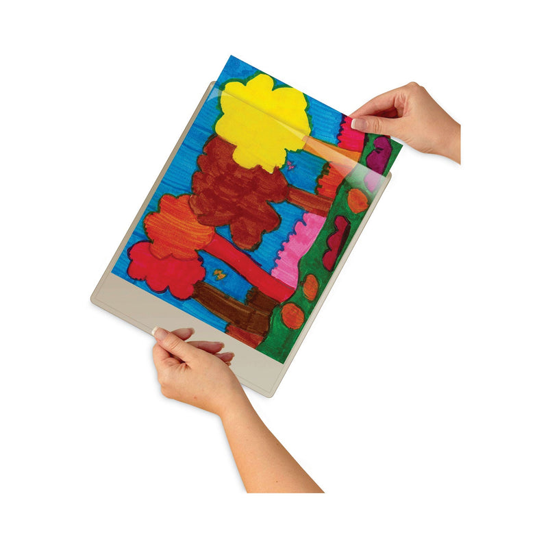 Scotch Display Pocket, Removable Interlocking Fasteners, Plastic, 8.5 x 11, Clear