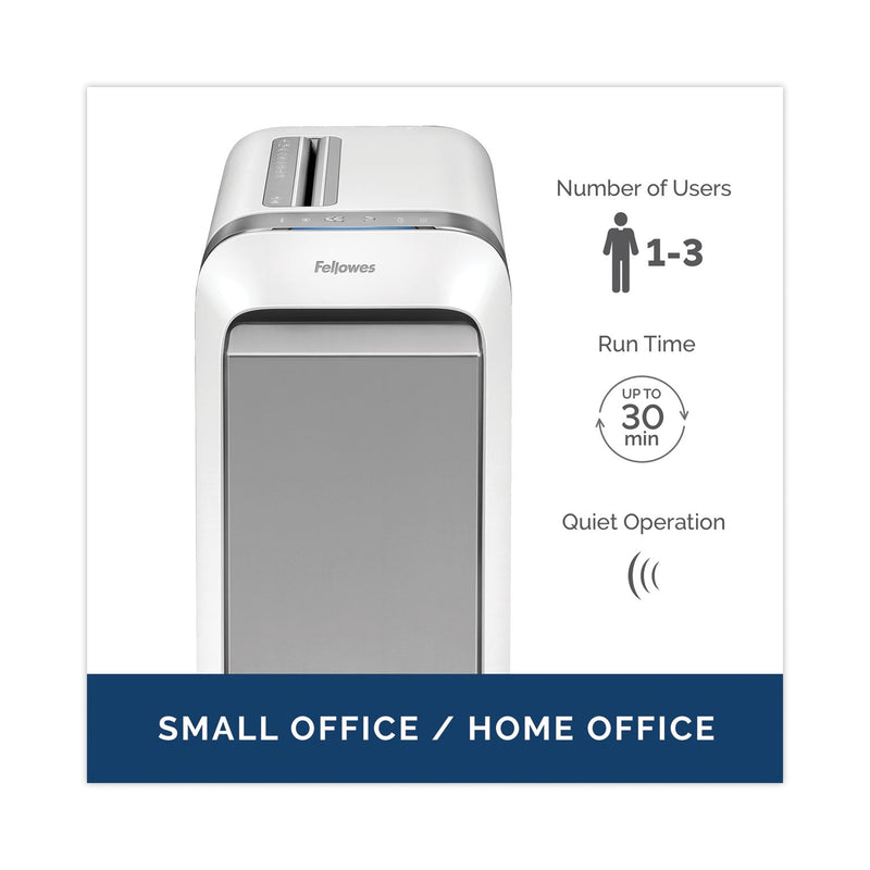 Fellowes Powershred LX220 Micro-Cut Shredder, 20 Manual Sheet Capacity, White