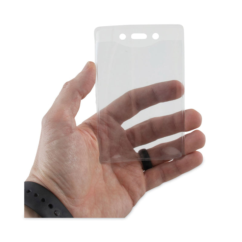 Advantus Security ID Badge Holders, Prepunched for Chain/Clip, Vertical, Clear 2.63" x 4.38" Holder, 2.38" x 4.25" Insert, 50/Box