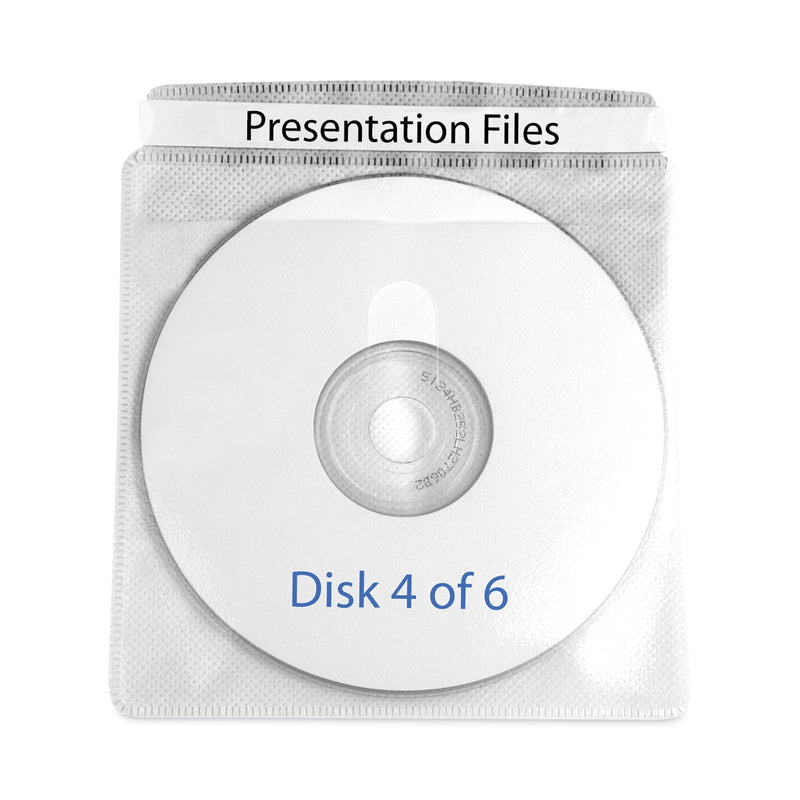 C-Line Deluxe Individual CD/DVD Holders, 2 Disc Capacity, Clear/White, 50/Box