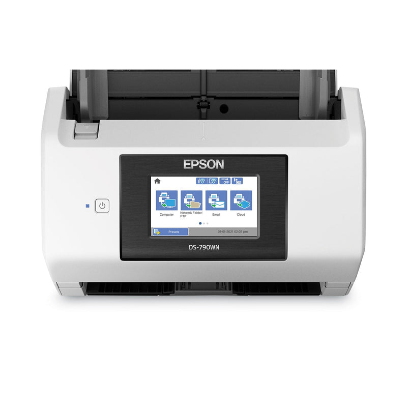 Epson DS-790WN Wireless Network Color Document Scanner, 600 dpi Optical Resolution, 100-Sheet Duplex Auto Document Feeder