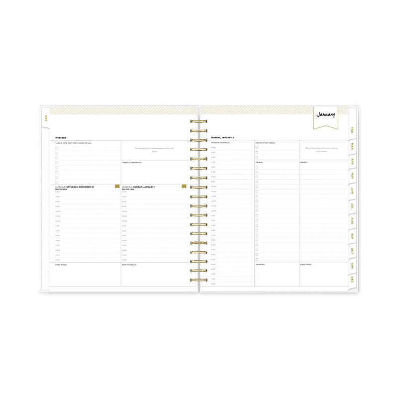 Blue Sky Day Designer Navy Stripe Daily/Monthly Planner, Navy Stripe Artwork, 10 x 8, Navy/White Cover, 12-Month (Jan to Dec): 2023