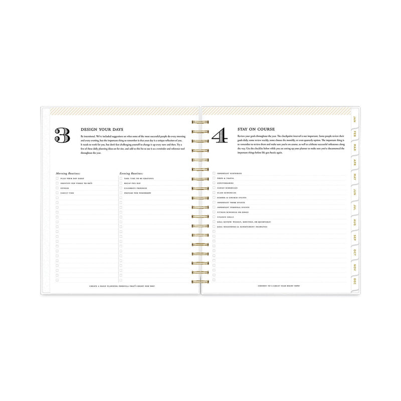 Blue Sky Day Designer Navy Stripe Daily/Monthly Planner, Navy Stripe Artwork, 10 x 8, Navy/White Cover, 12-Month (Jan to Dec): 2023