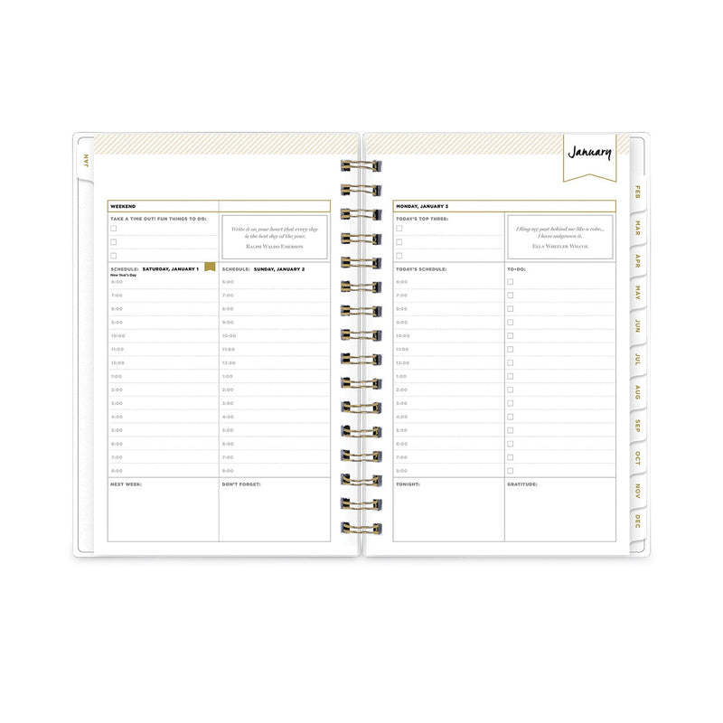 Blue Sky Day Designer Navy Stripe Daily/Monthly Planner, Navy Stripe Artwork, 8 x 5, Navy/White Cover, 12-Month (Jan to Dec): 2023