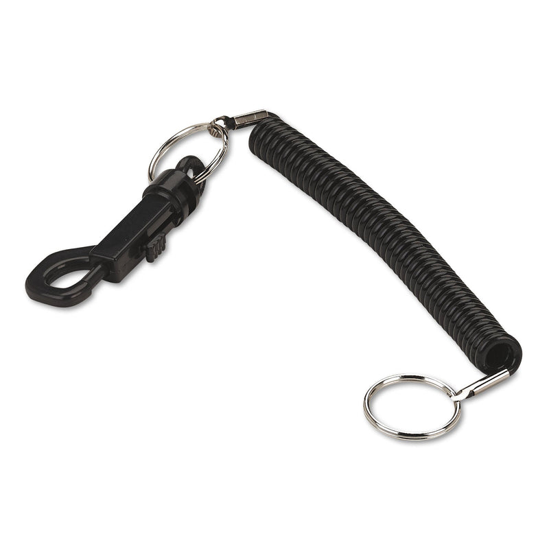 SecurIT Key Coil Chain 'N Clip Wearable Key Organizer, Flexible Coil, Black