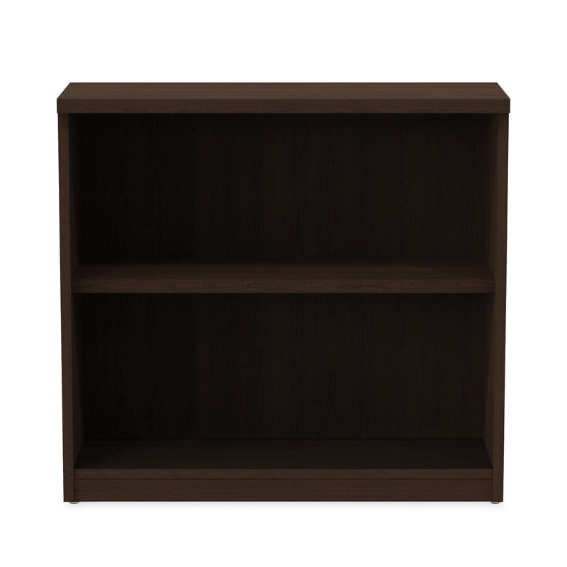 Alera Valencia Series Bookcase, Two-Shelf, 31.75w x 14d x 29.5h, Espresso