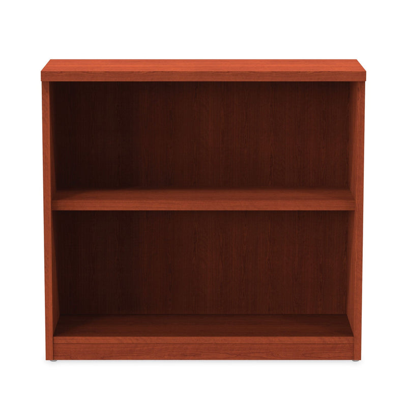 Alera Valencia Series Bookcase, Two-Shelf, 31.75w x 14d x 29.5h, Med Cherry