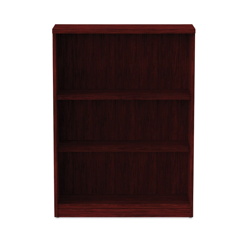 Alera Valencia Series Bookcase, Three-Shelf, 31.75w x 14d x 39.38h, Mahogany