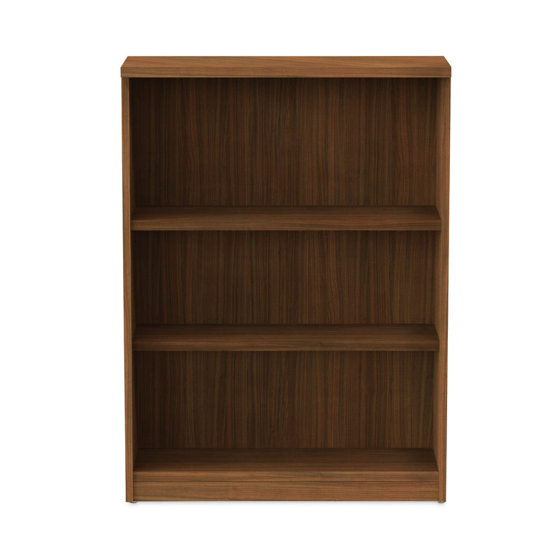 Alera Valencia Series Bookcase, Three-Shelf, 31.75w x 14d x 39.38h, Modern Walnut