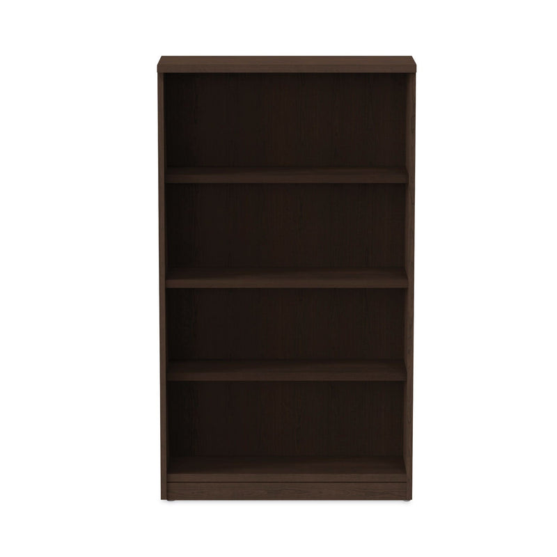Alera Valencia Series Bookcase, Four-Shelf, 31.75w x 14d x 54.88h, Espresso