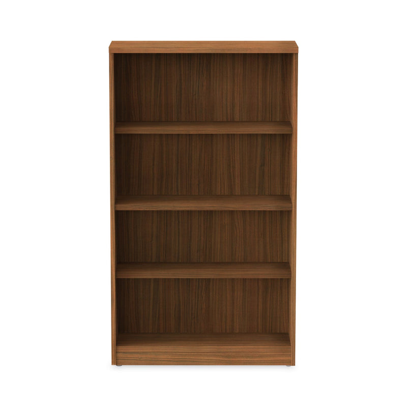Alera Valencia Series Bookcase, Four-Shelf, 31.75w x 14d x 54.88h, Modern Walnut