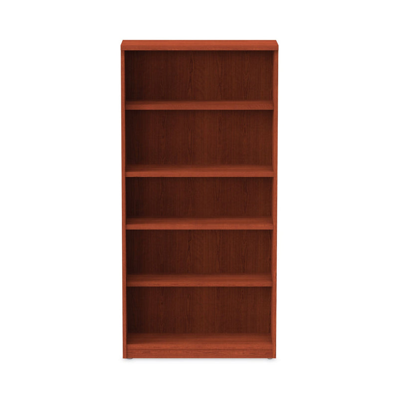 Alera Valencia Series Bookcase, Five-Shelf, 31.75w x 14d x 64.75h, Medium Cherry