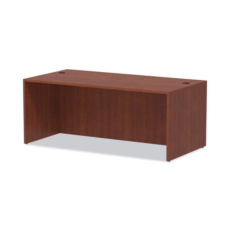 Alera Valencia Series Straight Front Desk Shell, 71" x 35.5" x 29.63", Medium Cherry
