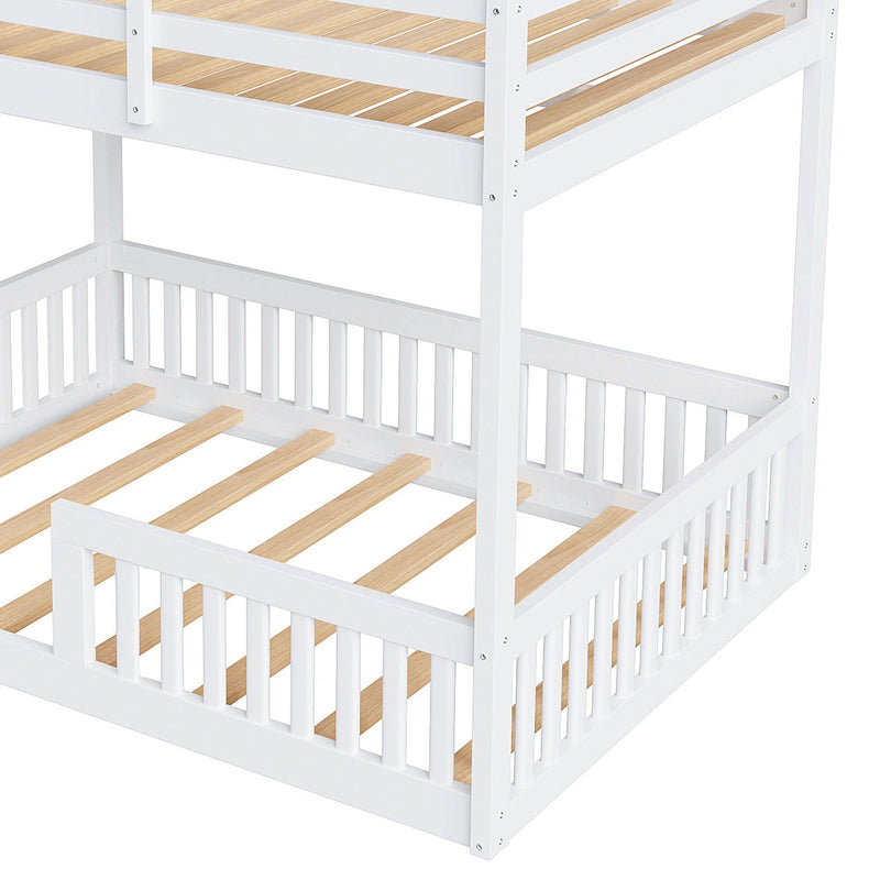 Stylish Bunk Bed With Ladder And Guardrails
