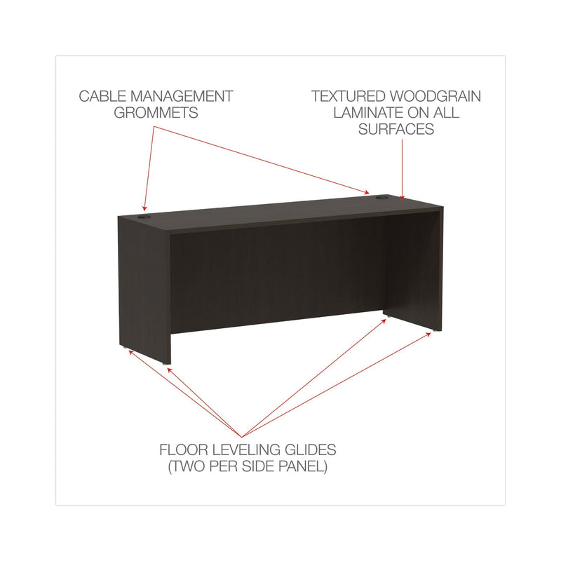Alera Valencia Series Credenza Shell, 70.88w x 23.63d x 29.5h, Espresso