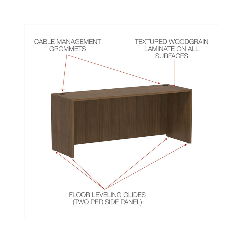 Alera Valencia Series Credenza Shell, 70.88w x 23.63d x 29.5h, Modern Walnut