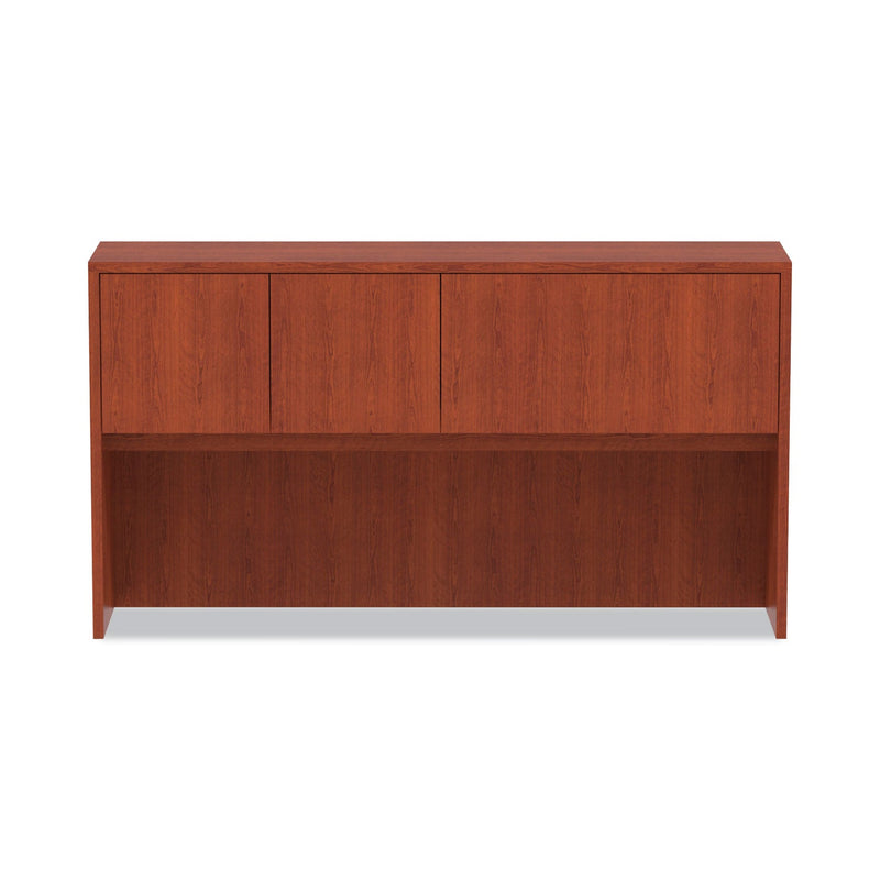 Alera Valencia Series Hutch with Doors, 4 Compartments, 64.75w x 154d x 35.38h, Medium Cherry