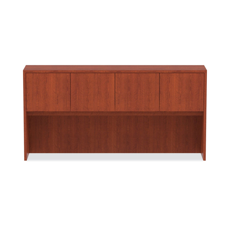 Alera Valencia Series Hutch with Doors, 4 Compartments, 70.63w x 15d x 35.38h, Medium Cherry